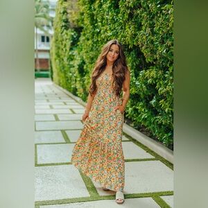 NWT KENDRA TIE-SHOULDER MAXI DRESS-FIREFLY still currently on buddy love for $60